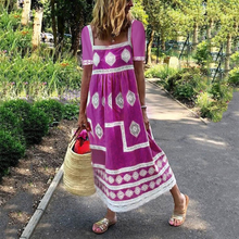 Load image into Gallery viewer, Bohemia Style Short Sleeve Maxi Dress