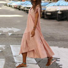 Load image into Gallery viewer, V-Neck Irregular Maxi Dress