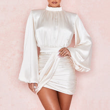 Load image into Gallery viewer, Lantern Sleeve Sexy Long Sleeve Irregular Dress