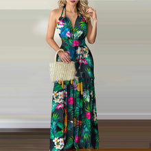 Load image into Gallery viewer, Floral Printed Backless Maxi Dress