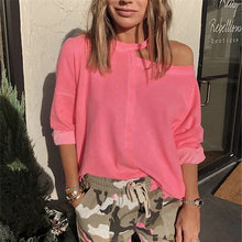 Load image into Gallery viewer, Fashion Cut Out Collar Top Sweatshirt