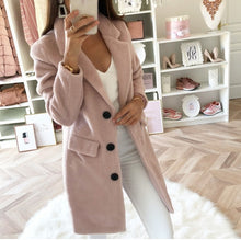Load image into Gallery viewer, Fashion Lapel Long Sleeve Woolen Coat