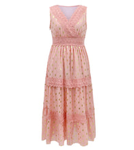 Load image into Gallery viewer, Elegant V-Neck Chiffon Maxi Dress