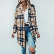 Load image into Gallery viewer, Plaid Woolen Coat