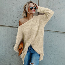Load image into Gallery viewer, One Shoulder Long Sleeves Loose Sweater