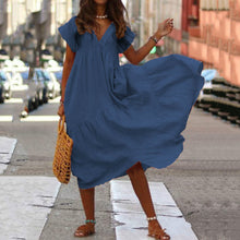 Load image into Gallery viewer, V-Neck Irregular Maxi Dress