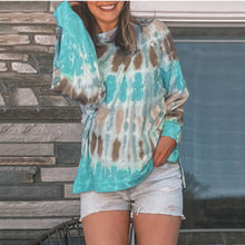 Load image into Gallery viewer, Tie-dye Long-sleeved Round Neck Sweatshirt