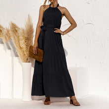 Load image into Gallery viewer, Halter Lace Up Backless Dress