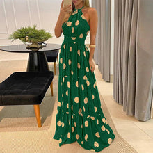 Load image into Gallery viewer, Polka Dot Halterneck Party Maxi Dress