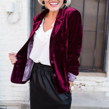Load image into Gallery viewer, Slim Gold Velvet Blazer Coat