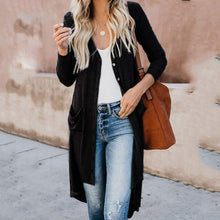 Load image into Gallery viewer, Solid Color Long Knitted Cardigan Coat
