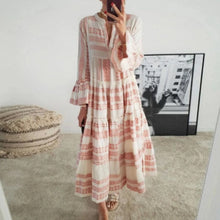 Load image into Gallery viewer, Geometric Print V-Neck Maxi Dress