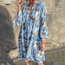 Load image into Gallery viewer, Boho Style Leopard Printed Mini Dress