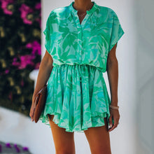 Load image into Gallery viewer, Elegant Printed Button Casual Mini Dress