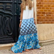 Load image into Gallery viewer, Casual Polk Dot Floral Printed Maxi Dress