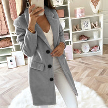 Load image into Gallery viewer, Fashion Lapel Long Sleeve Woolen Coat