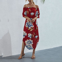 Load image into Gallery viewer, One-Shoulder Floarl Printed Dress