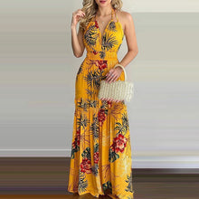 Load image into Gallery viewer, Floral Printed Backless Maxi Dress