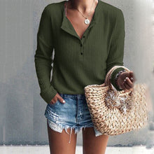 Load image into Gallery viewer, Solid Color Round neck Long Sleeve T-shirt