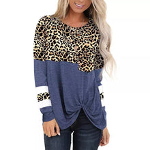 Load image into Gallery viewer, Leopard Print Round Neck Long Sleeve Top