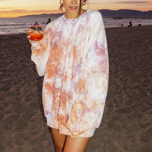 Load image into Gallery viewer, Tie-Dye Long Sleeved Round Neck T-shirt Sweatshirt