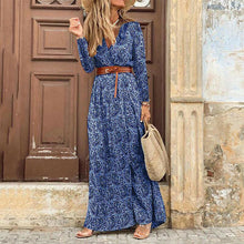 Load image into Gallery viewer, V-Neck Bohemian Print Maxi Dress