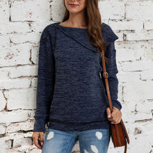 Load image into Gallery viewer, Round Neck Button Thick Knitted Sweatshirt