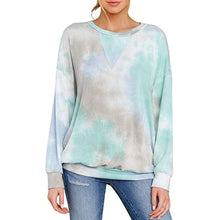 Load image into Gallery viewer, Tie Dye Round Neck Long Sleeve Tops