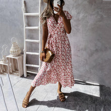 Load image into Gallery viewer, V Neck Floarl Printed Sexy Maxi Dress