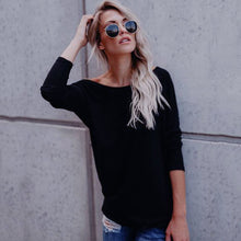 Load image into Gallery viewer, Sexy Open Back Knotted Long-sleeved T-shirt