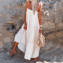 Load image into Gallery viewer, Solid Color Big Swing Sling Maxi Dress