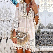 Load image into Gallery viewer, Bohemian Style Tassel Vacation Mini Dress