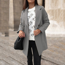 Load image into Gallery viewer, Solid Color Long-Sleeved Double-Breasted Buttoned Coat