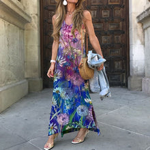 Load image into Gallery viewer, Printed Sleeveless Irregular Floarl Printed Dress
