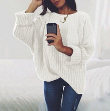 Load image into Gallery viewer, Solid Color Round Neck Pullover Sweater