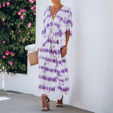 Load image into Gallery viewer, Casual V-Neck Tie-Dye Maxi Dress
