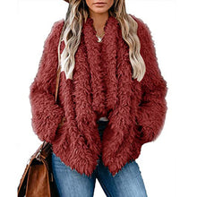 Load image into Gallery viewer, Plush Solid Color Long Sleeve Coat