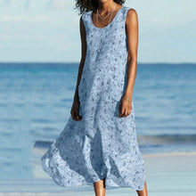 Load image into Gallery viewer, Casual Round Neck Sleeveless Print Maxi Dress