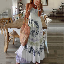 Load image into Gallery viewer, Casual Sleeveless Tie-Dye Printed Maxi Dress