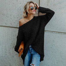 Load image into Gallery viewer, One Shoulder Long Sleeves Loose Sweater