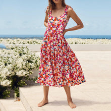 Load image into Gallery viewer, U-Neck Sleeveless Floarl Print Dress