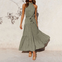 Load image into Gallery viewer, Sexy Halter Polk Dot Printed Maxi Dress