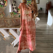Load image into Gallery viewer, V-Neck Loose Slit Print Dress