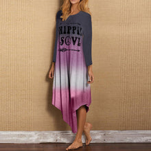 Load image into Gallery viewer, Fashion Gradient Letter Printed Casual Maxi Dress