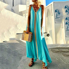 Load image into Gallery viewer, Boho V-Neck Holiday Maxi Dress