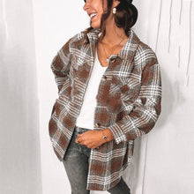 Load image into Gallery viewer, Fashion Plaid Shirt Woolen Coat