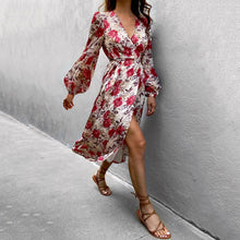 Load image into Gallery viewer, Floral Printed V-Neck Dress