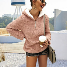 Load image into Gallery viewer, Plush zipper hoodie Sweatshirt