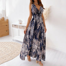 Load image into Gallery viewer, V-Neck Floarl Print Vacation Maxi Dress