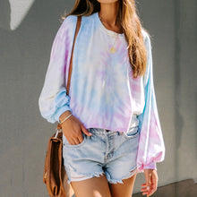 Load image into Gallery viewer, Tie-dye Printed Round Neck Long-sleeved Sweatshirt